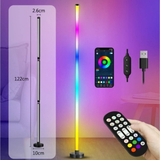 Jibenhome USB-Stehleuchte LED Stehlampe,LED Stehleuchte RGB für Gaming (2-St), LED fest integriert,Music Sync,mit Bluetooth-App