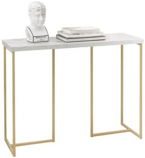 SoBuy Konsolentisch FSB58, mit goldenem Metallrahmen Flurtisch Dekotisch Sideboard Beistelltisch