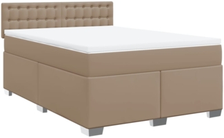 vidaXL Boxspringbett Matratze Cappuccino-Braun 140x190cm Kunstleder 3286123