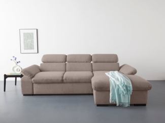 COTTA Ecksofa Lola L-Form mit Kopfteilfunktion & Hocker, Set, wahlweise mit Bettfunktion, Bettkasten & Armteilverstellung