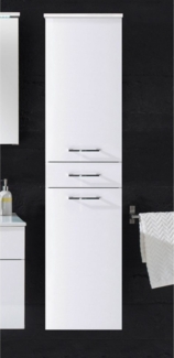 Hochschrank >Splash< in Weiß Hochglanz - 40x160x35 (BxHxT)