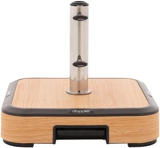 Doppler Alu-Wood Trolley Sockel Rollsockel 50 kg Holzoptik 56 x 56 cm 85897AWGT