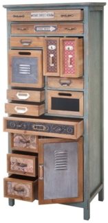 MCW Apothekerschrank MCW-A43-138 14 Schubladen, mit Staufach, Shabby-Look, Inklusive Bodenschoner