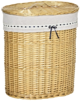 MC Star Wäschekorb mit Deckel aus Weide 100L 51x38x57cm Natur Wäschebox (für Schlafzimmer & Badezimmer)