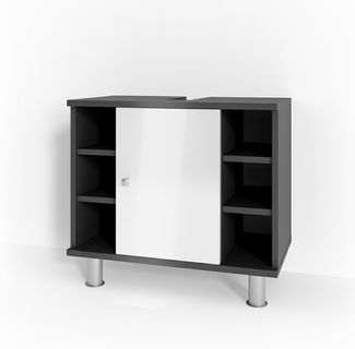 Vicco 'Fynn' Waschtischunterschrank, Holz, 60 x 54 x 32 cm, Anthrazit/Weiß