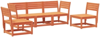 vidaXL 5-tlg. Garten-Sofagarnitur Wachsbraun Massivholz Kiefer 3216972