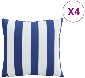 vidaXL Zierkissen 4 Stk. Blau & Weiß Gestreift 60x60 cm Stoff 360418