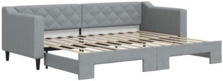 vidaXL Tagesbett Ausziehbar Hellgrau 80x200 cm Stoff 3197421