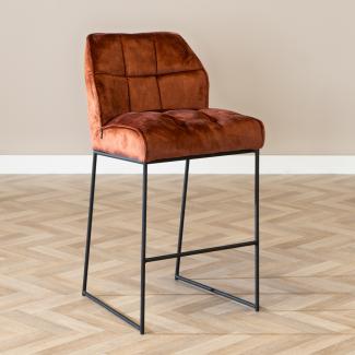 Bronx71 Barhocker Janna Samt kupfer 82 cm