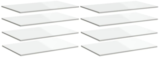 vidaXL Bücherregal-Bretter 8 Stk. Hochglanz-Weiß 80x50x1,5 cm 805357