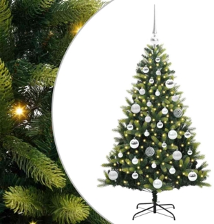 vidaXL Künstlicher geflammter Weihnachtsbaum 150 LEDs Grün 120 cm 3395978