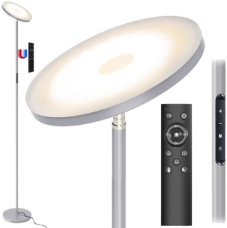 ANTEN LED Stehlampe Dimmbar LED Standleuchte 3300LM 30W Deckenfluter Leselampe Stehleuchte, mit Fernbedienung und Touch-Steuerung, Nickel