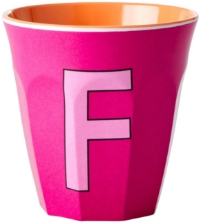 Rice Fuchsia Print Melamin Becher Buchstabe F