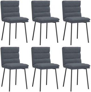 vidaXL Esszimmerstühle 6 Stk. Dunkelgrau Samt 3315653