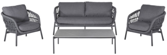 Lounge-Set Cliff / Bari , Rope , Schwarz , 0 x 0 x 0 cm