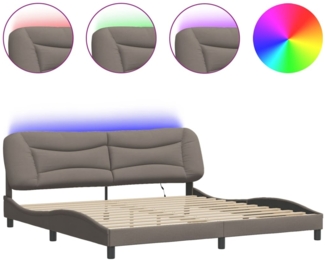 vidaXL Bettgestell mit LED ohne Matratze "Hvar" Taupe 200x200 cm Stoff 3213729