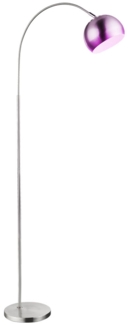 RGB LED Bogenstehlampe, verchromt, weiß, beweglich, H 150 cm