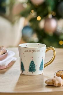 Next Becher Henkeltasse, Weihnachtsbäume, Steingut