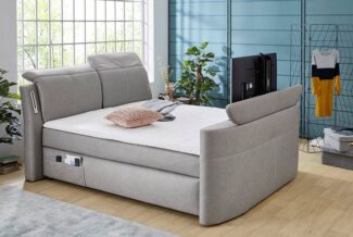 Jockenhöfer Gruppe Boxspringbett Movie Star in der Größe 180x200cm, mit versenkbarem TV-Lift und Fernbedienung, verstellbare Kopfstützen