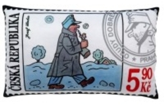 Kissen 30x18 cm, Svejk im Winter, Briefmarke