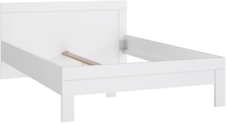 Bettgestell >SNOW< mit Kopfteil, in weiß, Innenmaß 140x200cm - 145,6x80,5x204,8cm (BxHxT)