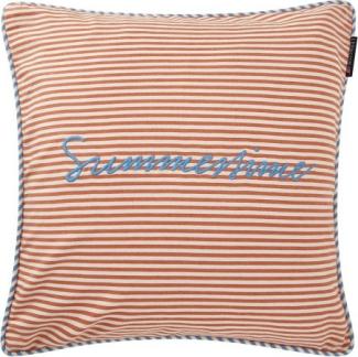 LEXINGTON Kissenbezug Summer Striped Organic Cotton Terra/White/Blue (50x50) 12424106-2495-SH25