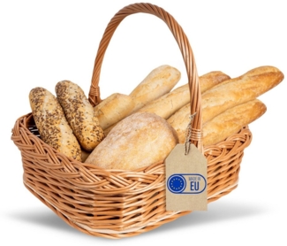 Creative Home Tablett Weidentablett Korbtablett mit Henkel, Boden aus unbehandeltem