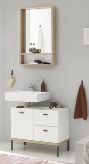 Badezimmer-Set >Coco< (2-teilig) in Asteiche Dekor / weiss - 79x200x38 (BxHxT)