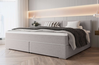 99rooms 'Phönix' Boxspringbett, Hellgrau, 260x200 cm, Webstoff MALMO_NEW