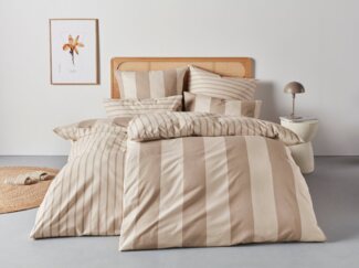 Home affaire Bettwäsche Sari, Flanell, 2 teilig, in verschiedenen Qualitäten, maritime Bettwäsche mit Streifen