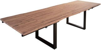 Baumkantentisch Akazie stone U-Gestell schwarz 220 (320) x 100 cm BARCELONA 528090
