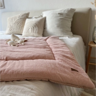 Krabbeldecke Krabbeldecke Cord Rosa, Laufgitterpolsterung, Spielunterlage, LittleANTunique