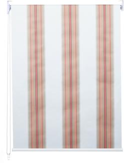 Rollo HWC-D52, Fensterrollo Seitenzugrollo Jalousie, 100x160 cm Sonnenschutz Verdunkelung blickdicht ~ weiß/rot/beige