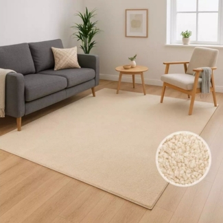 Carpet City Teppich CALMA 200, rechteckig, Höhe: 14 mm, Kurzflor, Waschbar, Anti-Rutsch, ideal für Wohnzimmer, Schlafzimmer