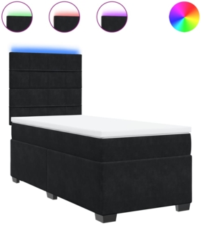 vidaXL Boxspringbett mit Matratze Schwarz 80x200 cm Samt 3293064