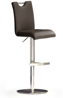 Barstuhl Bardo II - Kunstleder Braun - Edelstahl