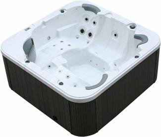 XXL Luxus-SPA LED-Whirlpool, 215 x 215 cm, mit Farblicht, für Outdoor & Indoor, Pool für 5 Personen, V2