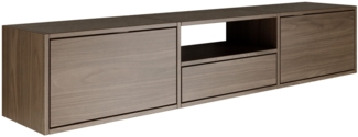 Selsey 'Framme' hängendes TV-Board mit drei Klappen und einer Ablage, Holzoptik Walnuss, 150 cm