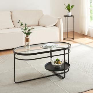 Couchtisch Kumla mit Glasplatte [en. casa]