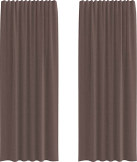 vidaXL Voile Vorhänge mit Lasche 2 Stk. Braun 4102265