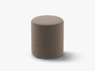 Micadoni Pouf Dia 40cm Samt Salvador Grau Braun