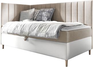 Boxspringbett Chapeni 'Junior 3' beige 80 x 200 cm Links