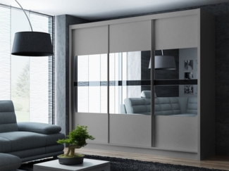 Kleiderschrank Barteno 250 (Farbe: Graphit + Schwarz)