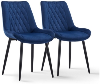 Ofcasa Esszimmerstuhl Samt Küchenstuhl (2er Set), Sessel mit Metallbeine