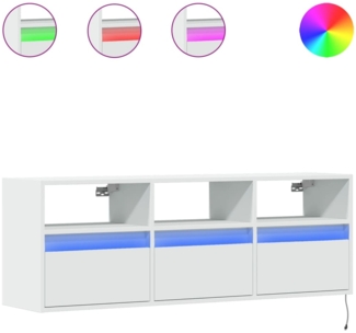 vidaXL TV-Wandschrank mit LED-Beleuchtung Weiß 130x31x45 cm 852341