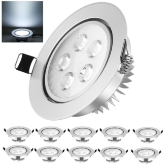 LETGOSPT Einbauleuchte LED Deckenspots Flach 230V 3W/5W LED Einbaustrahler 10er Set, LED fest integriert, für Wohnzimmer, Badezimmer, Büro