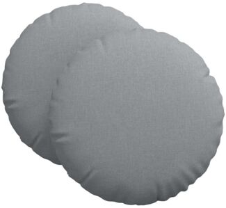 vidaXL Sitzkissen 2 pcs Hellgrau Ø60 x 21 cm Stoff 42014194