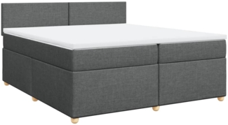 vidaXL Boxspringbett mit Matratze Dunkelgrau 200x200 cm Stoff 3286781