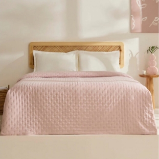 Karaca Home Tagesdecke Breezy Bettüberwurf Puderrosa 160x240 cm