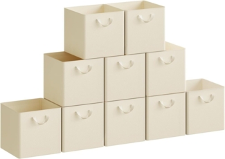 Woltu Aufbewahrungsbox (10 St), faltbare Stoffboxen 10 Stück, mit Griffen Metallrahmen